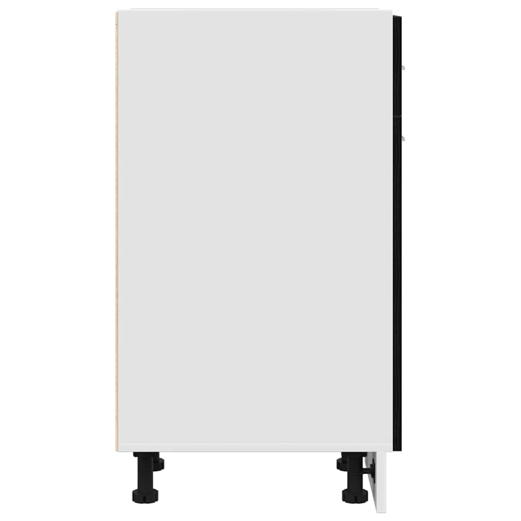 Hangkast met lade Zwart Eiken 30 x 46 x 81,5 cm Bewerkt hout is nu te koop bij PeponiXL, paradijselijk wonen!