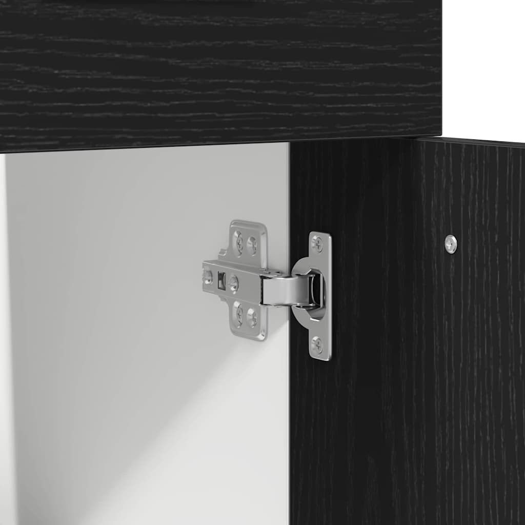 Hangkast met lade Zwart Eiken 40 x 46 x 81,5 cm Bewerkt hout is nu te koop bij PeponiXL, paradijselijk wonen!