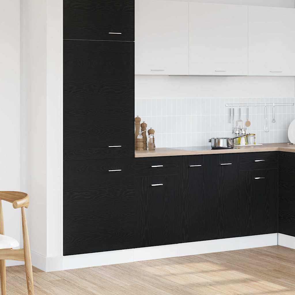 Hangkast met lade Zwart Eiken 40 x 46 x 81,5 cm Bewerkt hout is nu te koop bij PeponiXL, paradijselijk wonen!
