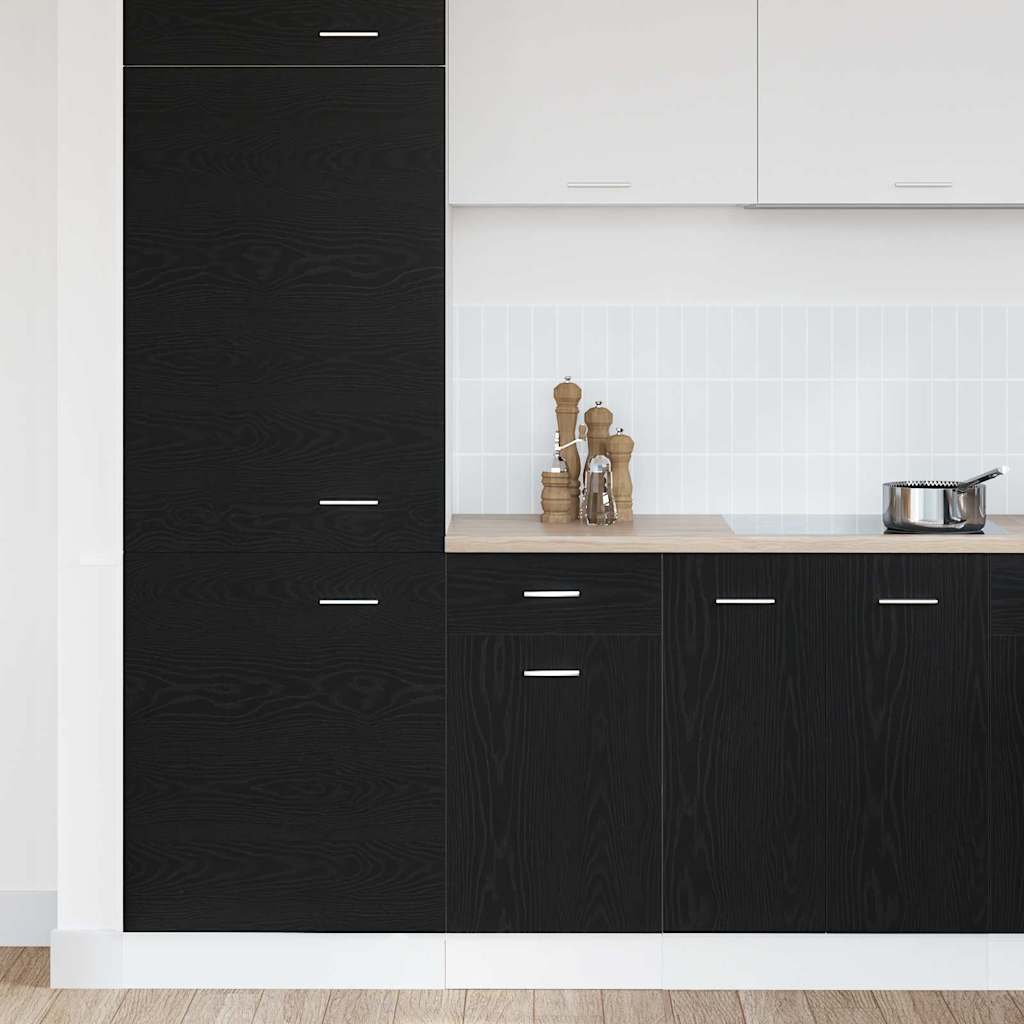 Hangkast met lade Zwart Eiken 40 x 46 x 81,5 cm Bewerkt hout is nu te koop bij PeponiXL, paradijselijk wonen!