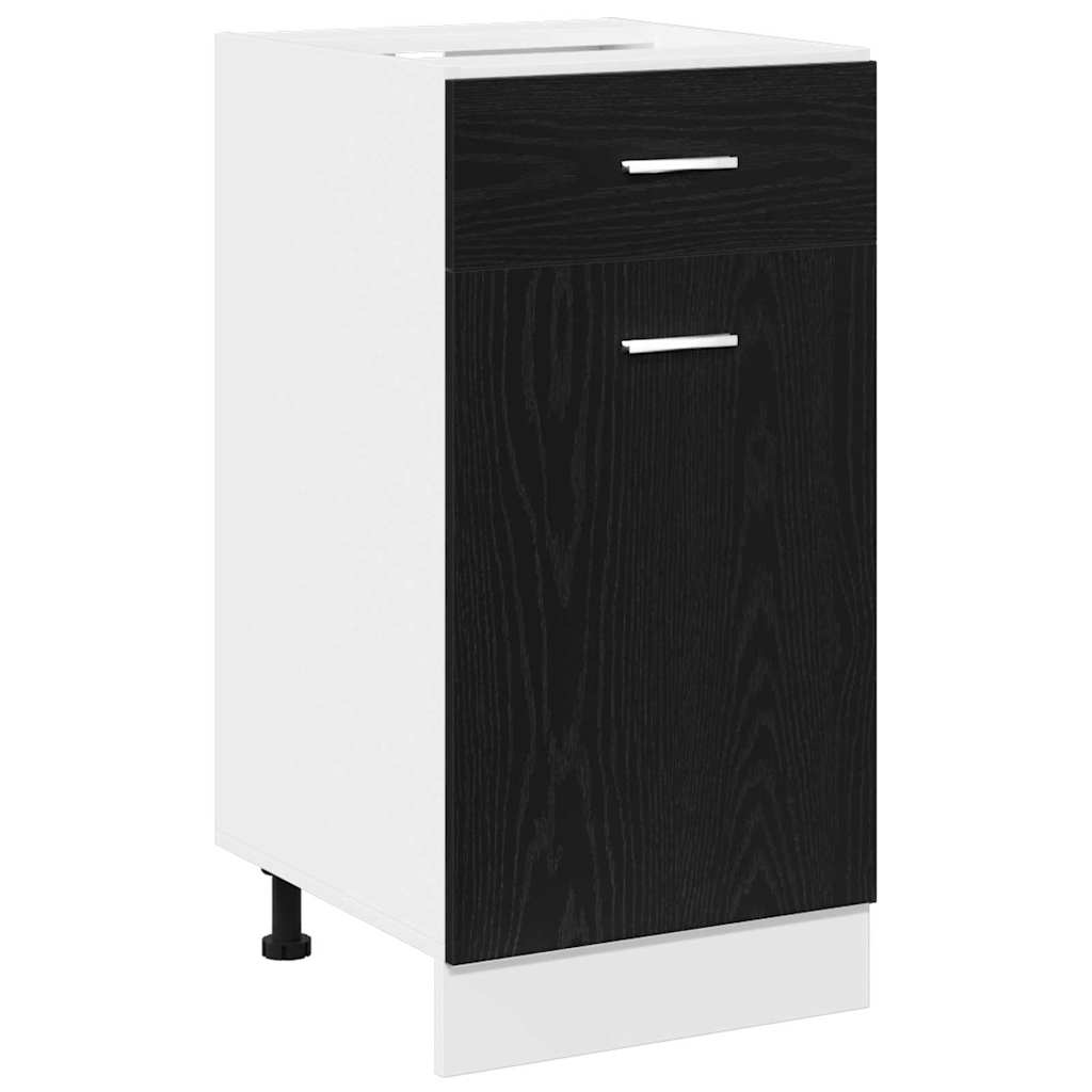 Hangkast met lade Zwart Eiken 40 x 46 x 81,5 cm Bewerkt hout is nu te koop bij PeponiXL, paradijselijk wonen!