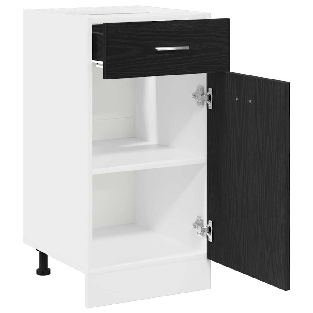 Hangkast met lade Zwart Eiken 40 x 46 x 81,5 cm Bewerkt hout is nu te koop bij PeponiXL, paradijselijk wonen!