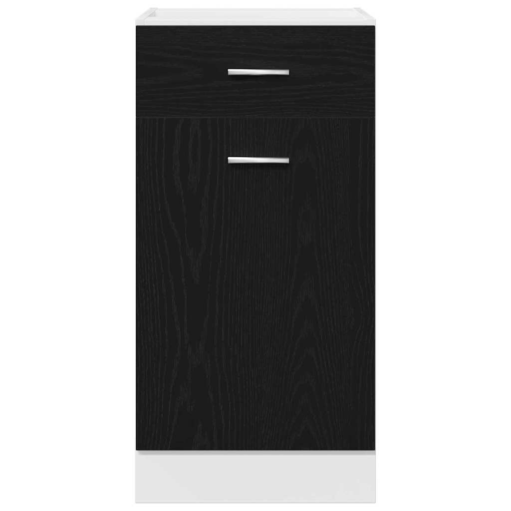 Hangkast met lade Zwart Eiken 40 x 46 x 81,5 cm Bewerkt hout is nu te koop bij PeponiXL, paradijselijk wonen!