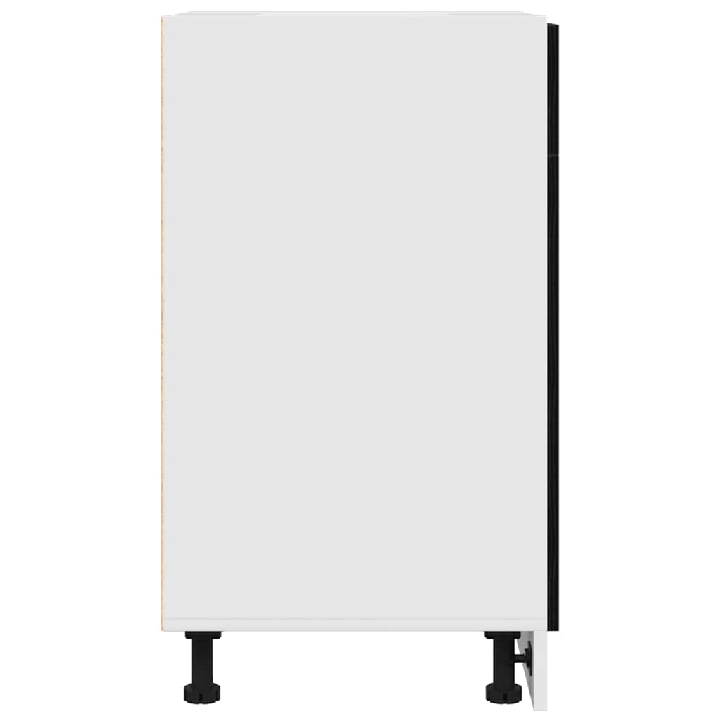 Hangkast met lade Zwart Eiken 40 x 46 x 81,5 cm Bewerkt hout is nu te koop bij PeponiXL, paradijselijk wonen!