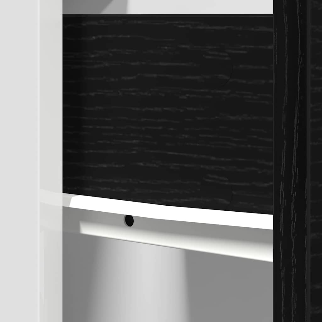 Hangkast met lade Zwart Eiken 50 x 46 x 81,5 cm Bewerkt hout is nu te koop bij PeponiXL, paradijselijk wonen!