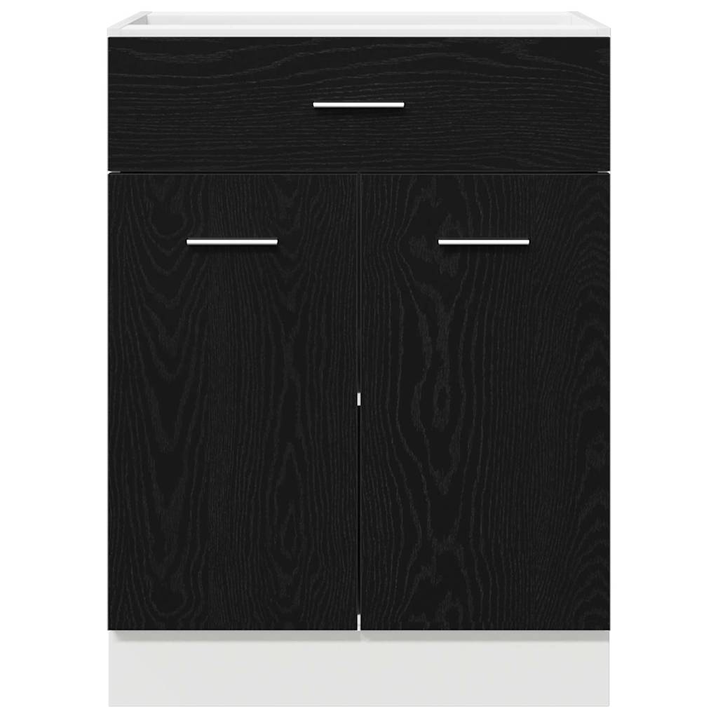 Hangkast met lade Zwart Eiken 60 x 46 x 81,5 cm Bewerkt hout is nu te koop bij PeponiXL, paradijselijk wonen!