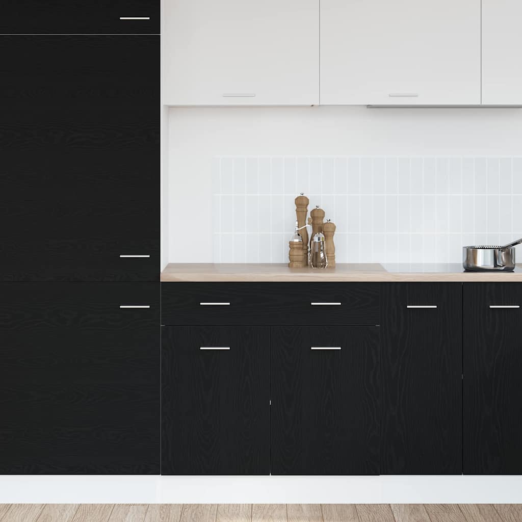 Hangkast met lade Zwart Eiken 80 x 31 x 81,5 cm Bewerkt hout is nu te koop bij PeponiXL, paradijselijk wonen!