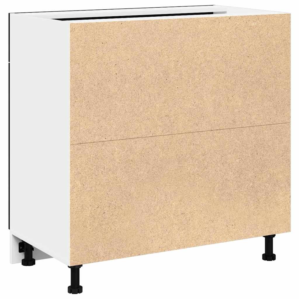 Hangkast met lade Zwart Eiken 80 x 31 x 81,5 cm Bewerkt hout is nu te koop bij PeponiXL, paradijselijk wonen!