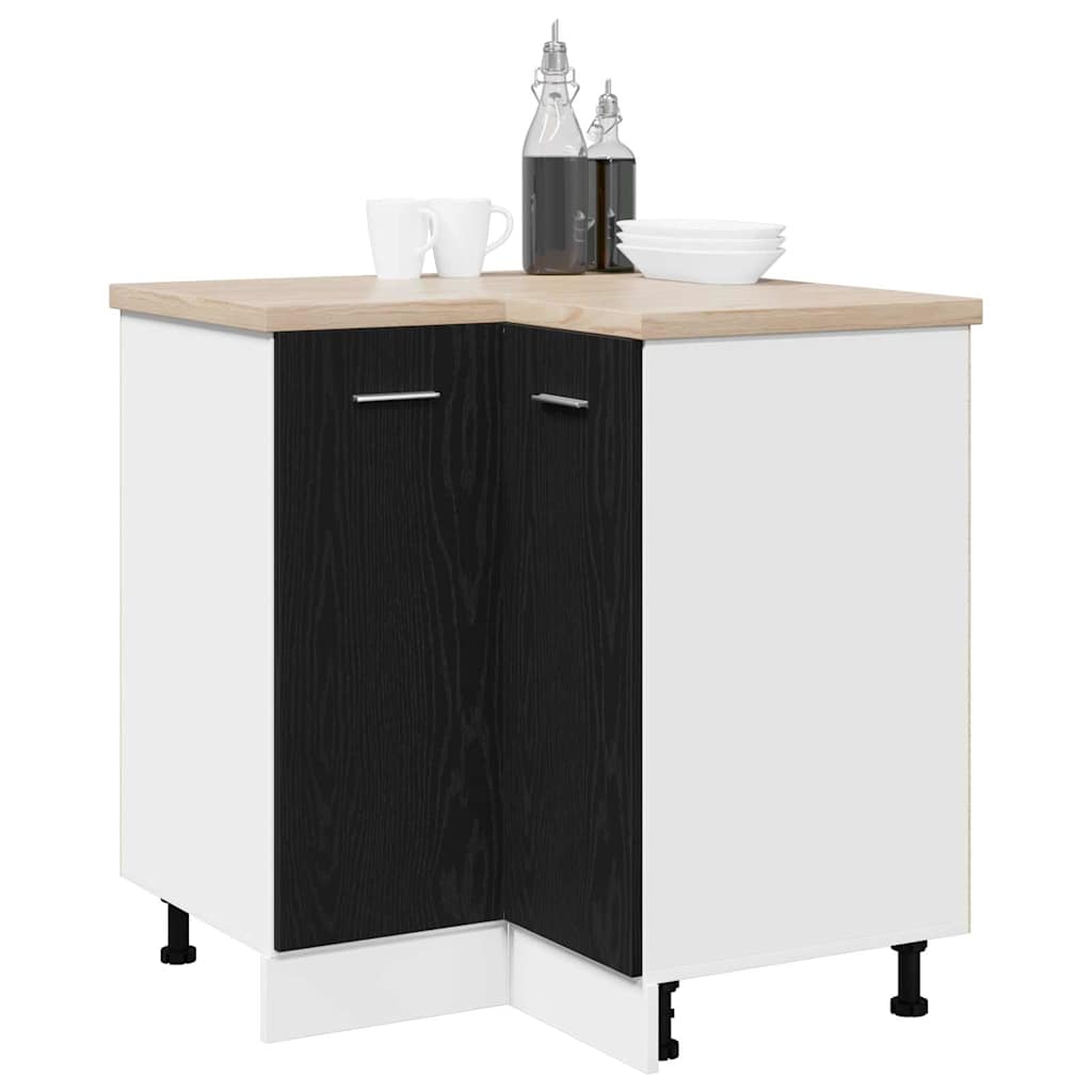 Hangkast Zwart Eiken 75,5 x 75,5 x 80,5 cm Bewerkt hout is nu te koop bij PeponiXL, paradijselijk wonen!