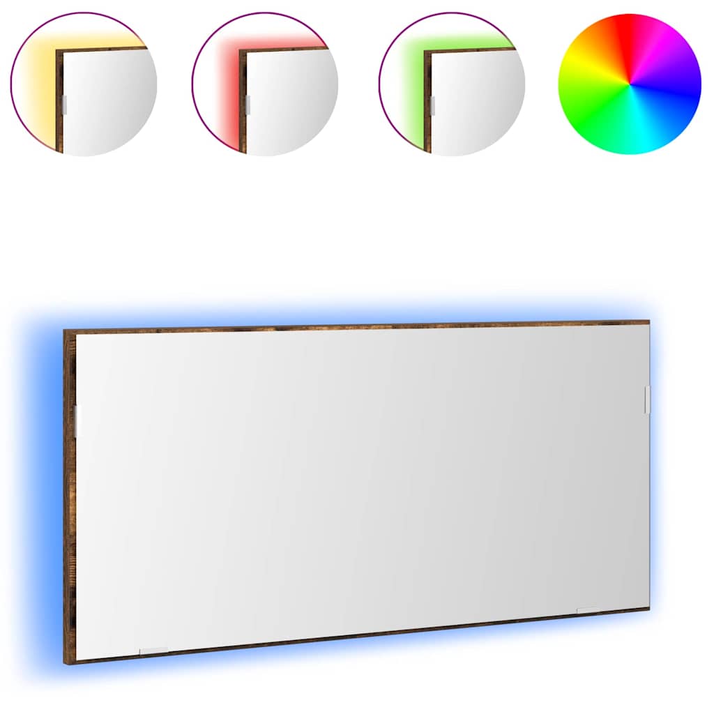 Spiegel Wandgemonteerd Bruin 80 x 37 cm Glas en Engineered Hout is nu te koop bij PeponiXL, paradijselijk wonen!