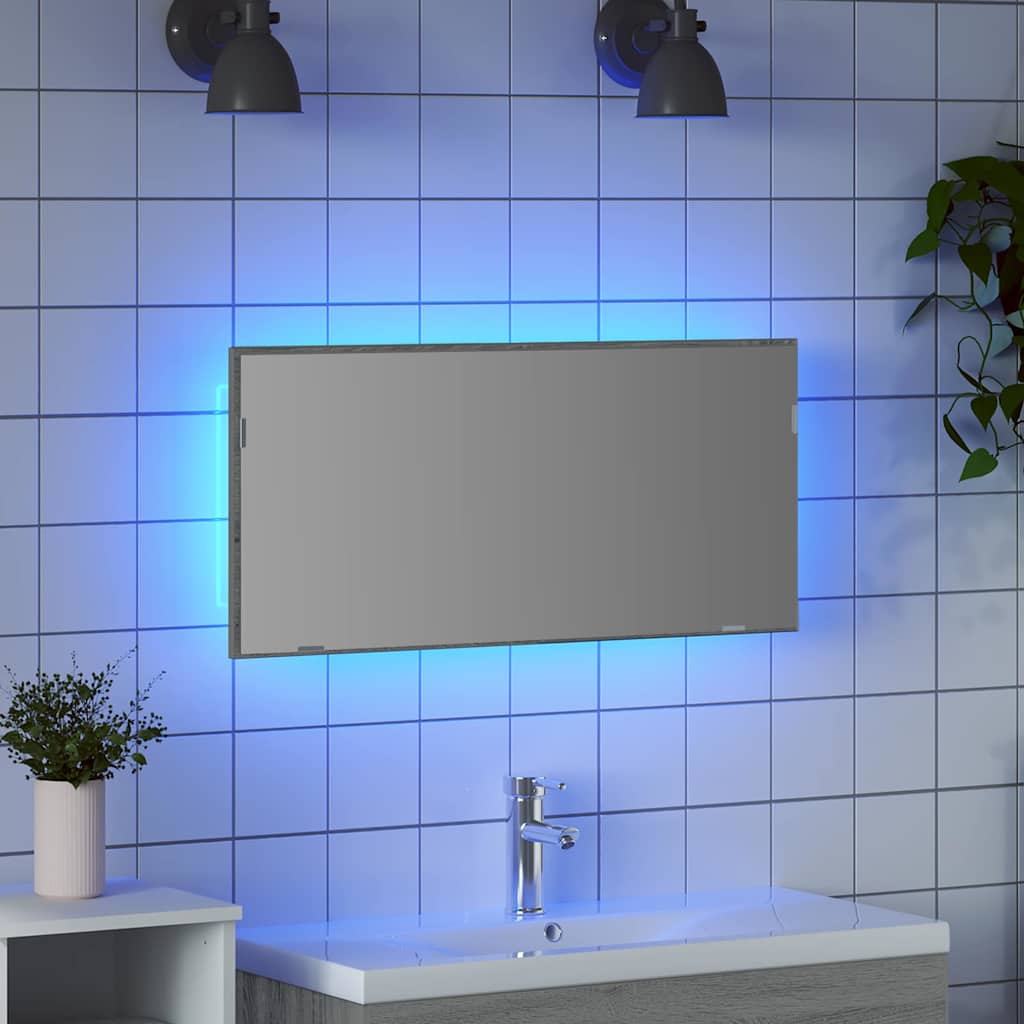Spiegel Hooggrijs Sonoma 80 x 37 cm Glas en Engineered Hout is nu te koop bij PeponiXL, paradijselijk wonen!