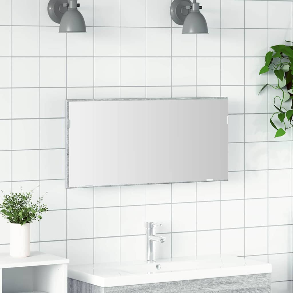 Spiegel Hooggrijs Sonoma 80 x 37 cm Glas en Engineered Hout is nu te koop bij PeponiXL, paradijselijk wonen!