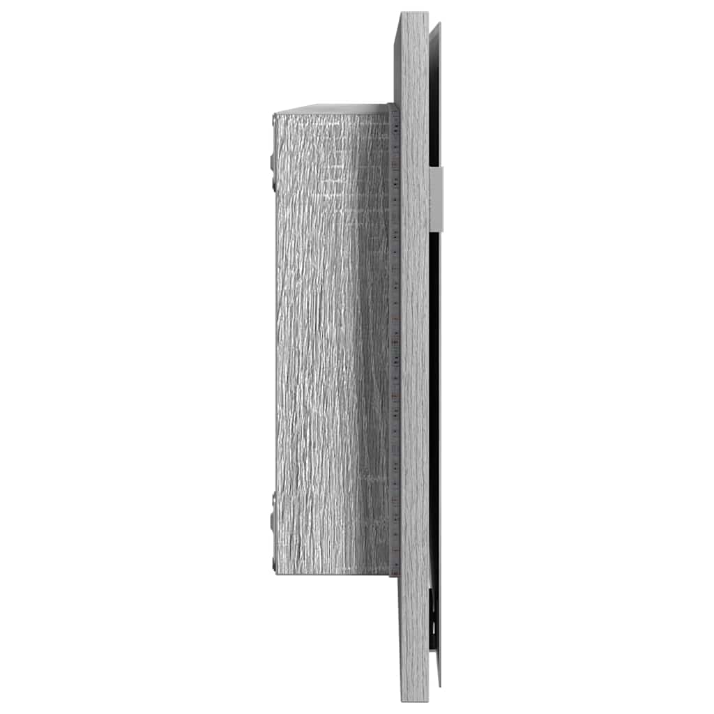 Spiegel Hooggrijs Sonoma 80 x 37 cm Glas en Engineered Hout is nu te koop bij PeponiXL, paradijselijk wonen!