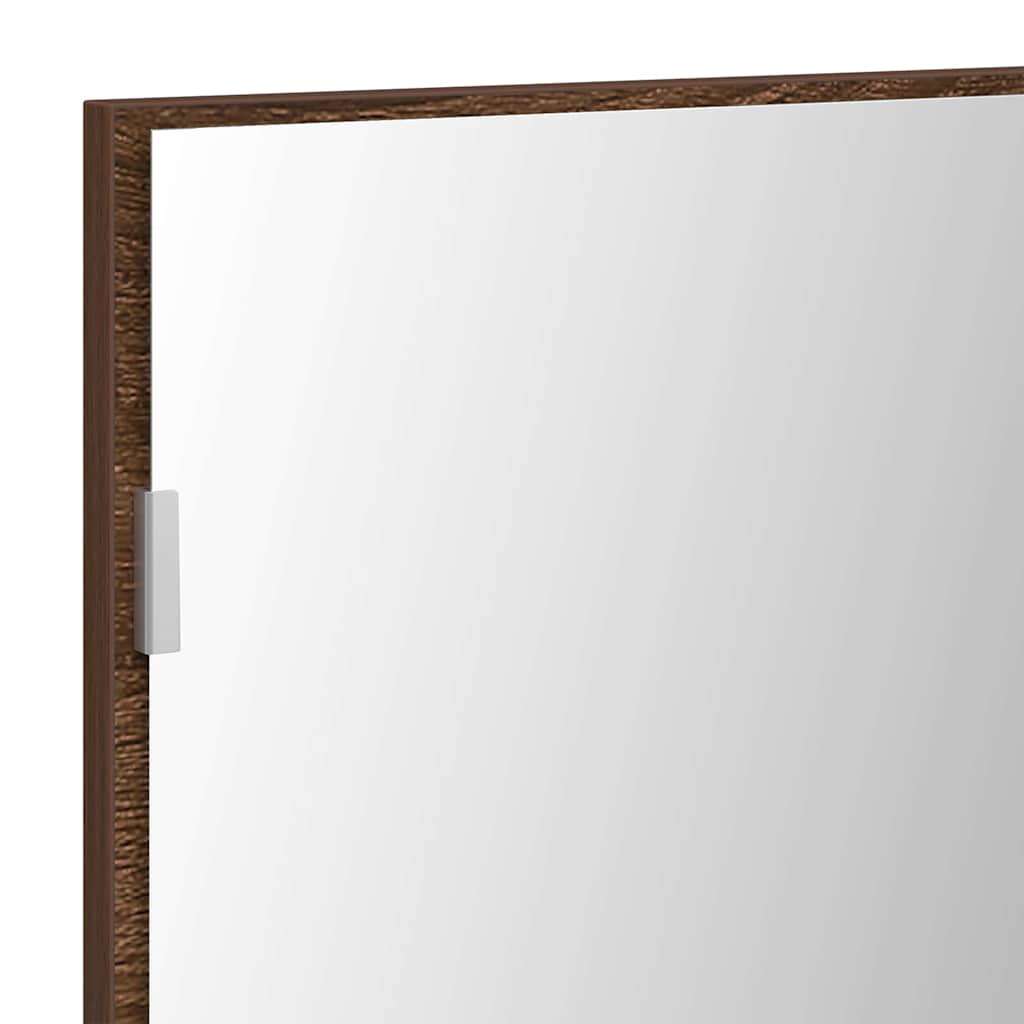 Spiegel bruin eikenkleur 80 x 37 cm Glas en Engineered Hout is nu te koop bij PeponiXL, paradijselijk wonen!