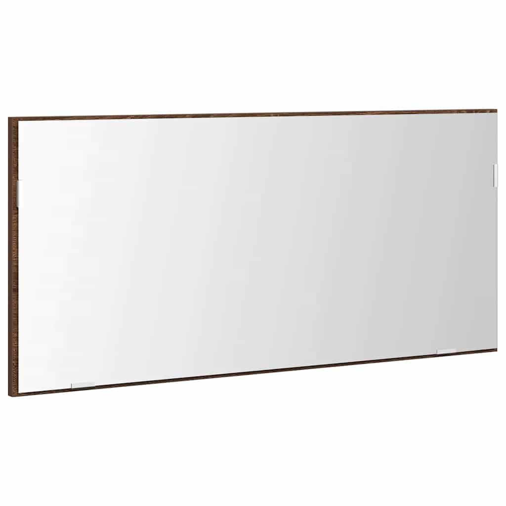 Spiegel bruin eikenkleur 80 x 37 cm Glas en Engineered Hout is nu te koop bij PeponiXL, paradijselijk wonen!