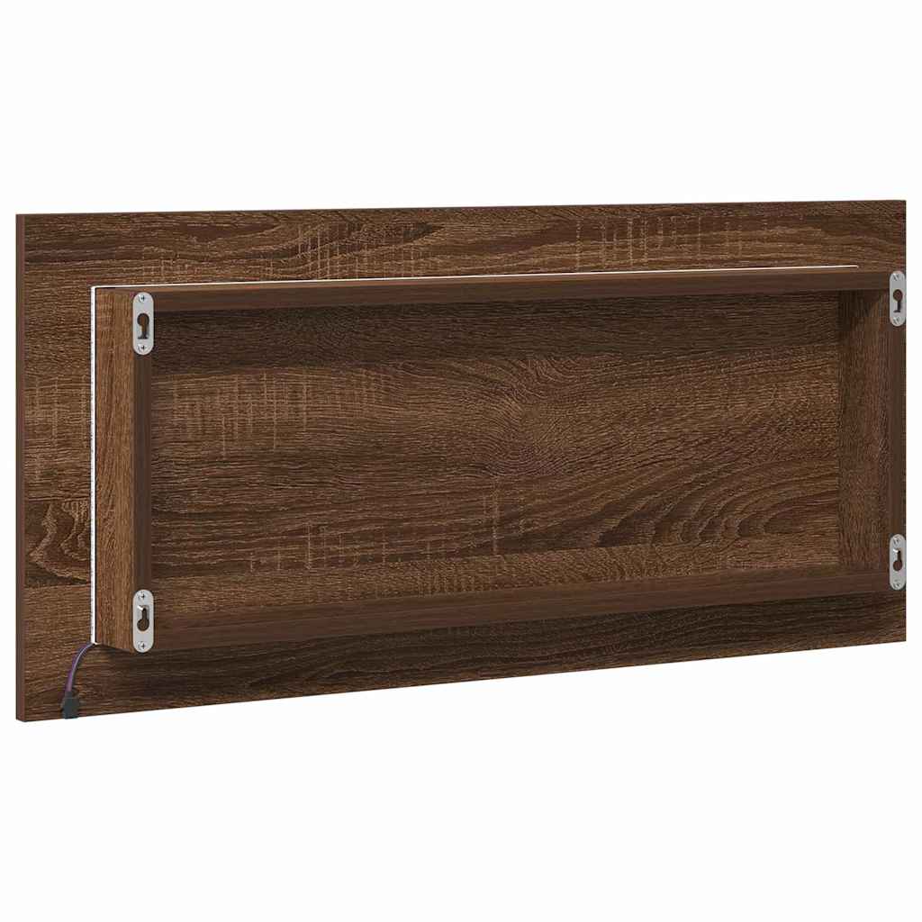 Spiegel bruin eikenkleur 80 x 37 cm Glas en Engineered Hout is nu te koop bij PeponiXL, paradijselijk wonen!