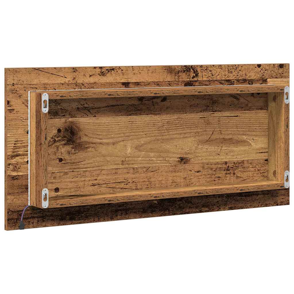 Spiegel met spiegel Oud hout 80 x 37 cm Glas en Engineered Hout is nu te koop bij PeponiXL, paradijselijk wonen!