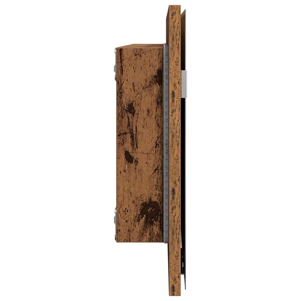 Spiegel met spiegel Oud hout 80 x 37 cm Glas en Engineered Hout is nu te koop bij PeponiXL, paradijselijk wonen!