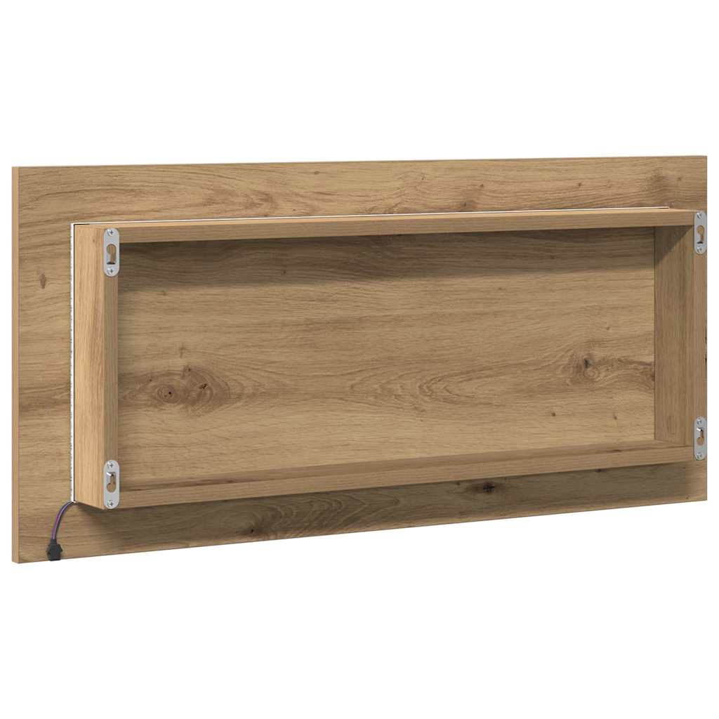 Spiegel met LED-striplichten artisanaal eikenkleurig 80 x 37 cm is nu te koop bij PeponiXL, paradijselijk wonen!