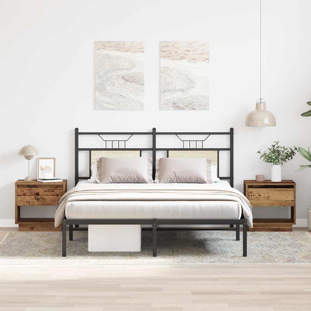 Nachtkastje met lade 2 pcs Oudhout 45 x 34 x 44 cm Bewerkt hout is nu te koop bij PeponiXL, paradijselijk wonen!