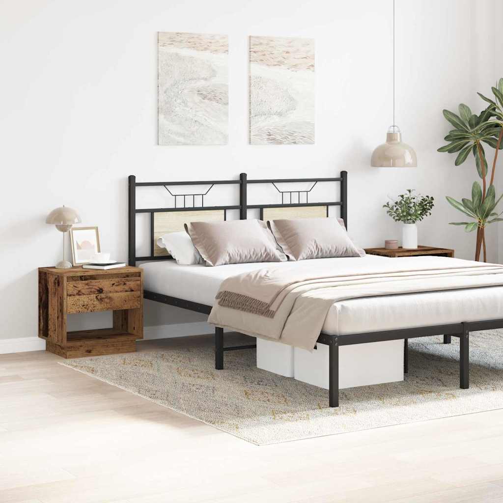 Nachtkastje met lade 2 pcs Oudhout 45 x 34 x 44 cm Bewerkt hout is nu te koop bij PeponiXL, paradijselijk wonen!