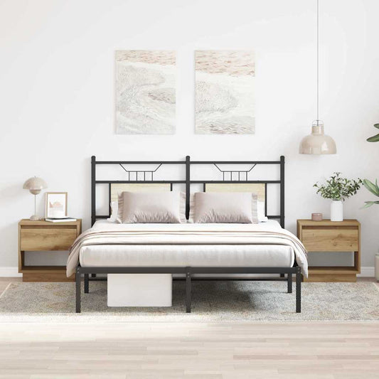 Nachtkastje 2 pcs Artisan Eiken 45 x 34 x 44 cm Bewerkt hout is nu te koop bij PeponiXL, paradijselijk wonen!