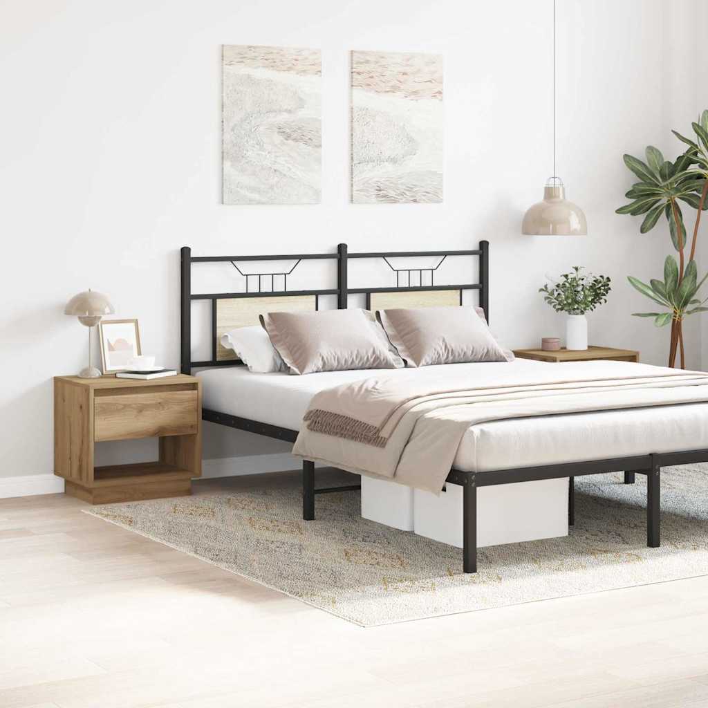 Nachtkastje 2 pcs Artisan Eiken 45 x 34 x 44 cm Bewerkt hout is nu te koop bij PeponiXL, paradijselijk wonen!