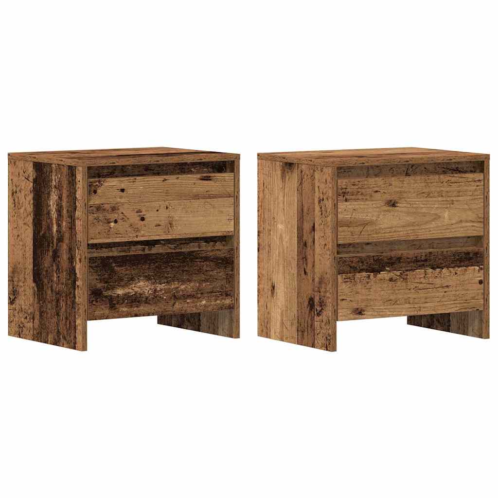 Nachtkastje 2 pcs Oudhout 45 x 34 x 44,5 cm Bewerkt hout is nu te koop bij PeponiXL, paradijselijk wonen!
