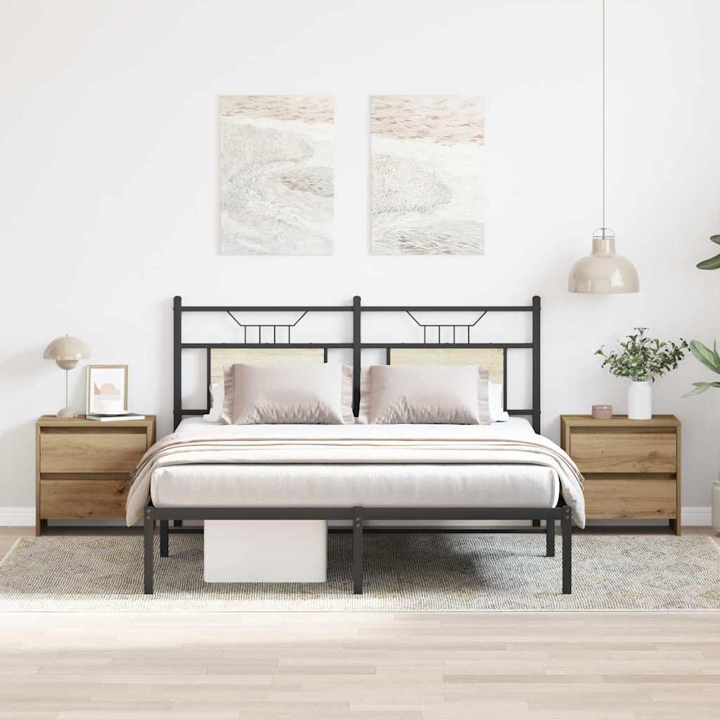 Nachtkastje 2 pcs Artisan Eiken 45 x 34 x 44,5 cm Bewerkt hout is nu te koop bij PeponiXL, paradijselijk wonen!