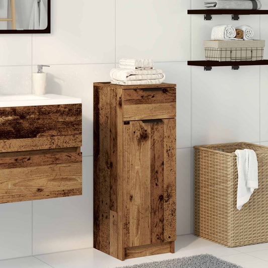 Badkamer Kast met lade Oud hout 32 x 34 x 90 cm Bewerkt hout is nu te koop bij PeponiXL, paradijselijk wonen!