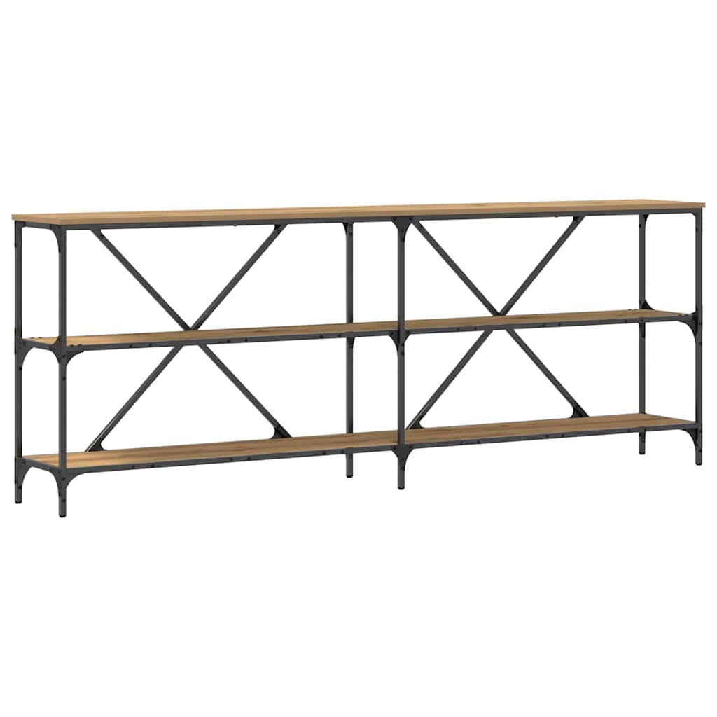 Wandtafel Ambachtelijk eiken 200 x 30 x 75 cm Bewerkt hout is nu te koop bij PeponiXL, paradijselijk wonen!