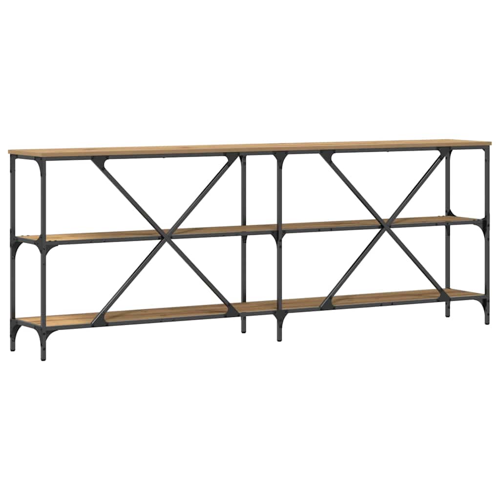 Wandtafel Ambachtelijk eiken 200 x 30 x 75 cm Bewerkt hout is nu te koop bij PeponiXL, paradijselijk wonen!