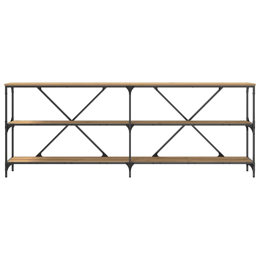 Wandtafel Ambachtelijk eiken 200 x 30 x 75 cm Bewerkt hout is nu te koop bij PeponiXL, paradijselijk wonen!