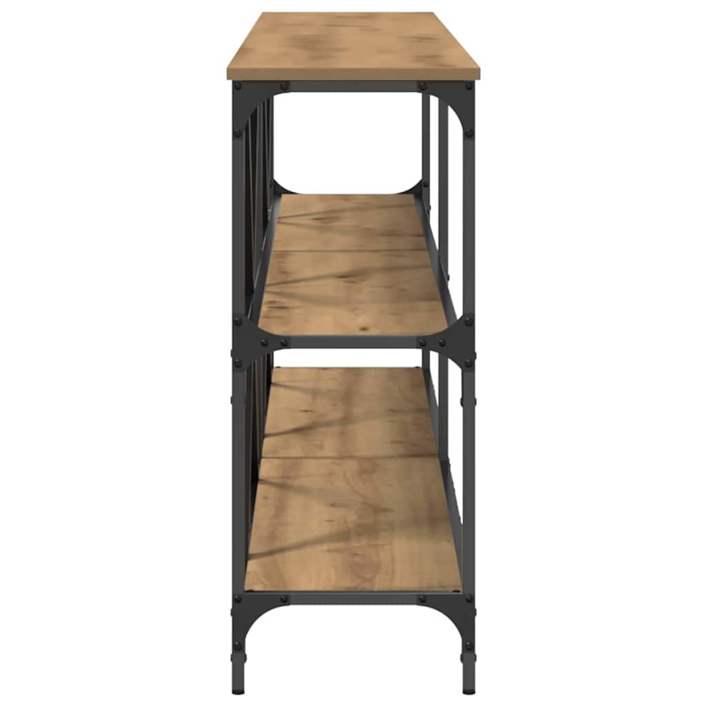Wandtafel Ambachtelijk eiken 200 x 30 x 75 cm Bewerkt hout is nu te koop bij PeponiXL, paradijselijk wonen!