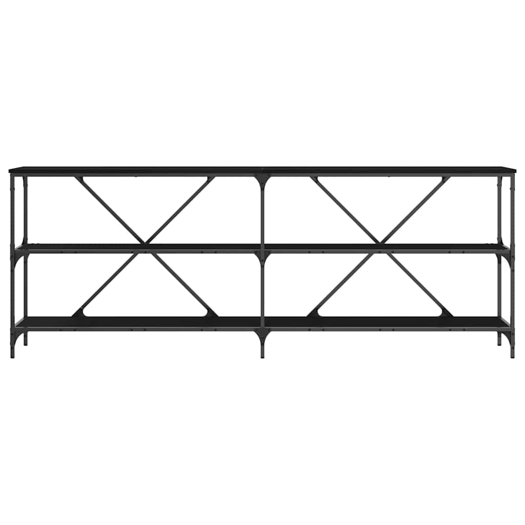 Wandtafel met plank Zwart Eiken 200 x 30 x 75 cm Bewerkt hout is nu te koop bij PeponiXL, paradijselijk wonen!