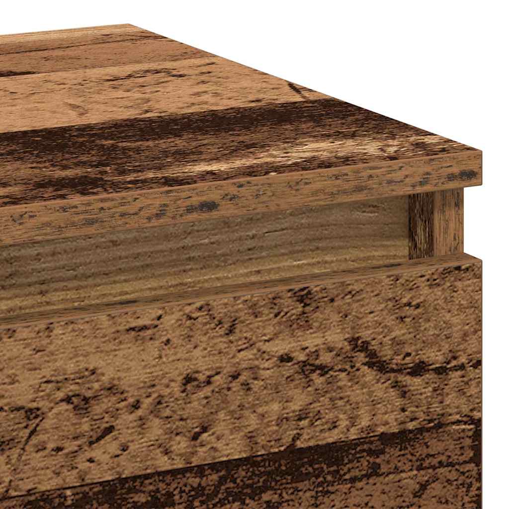 Nachtkastje met lade Oud hout 40 x 35 x 50 cm Bewerkt hout is nu te koop bij PeponiXL, paradijselijk wonen!