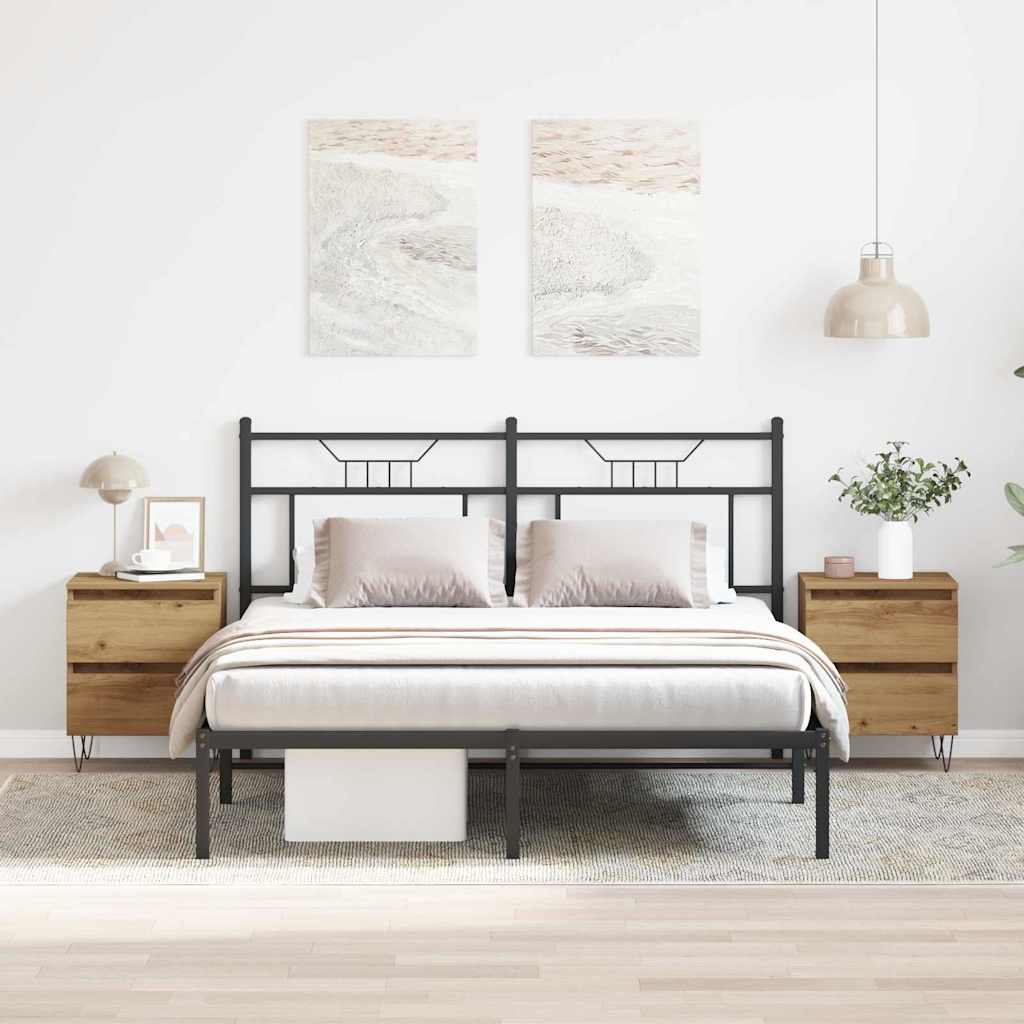 Nachtkastje 2 pcs artisanaal eikenkleurig 40 x 35 x 50 cm is nu te koop bij PeponiXL, paradijselijk wonen!