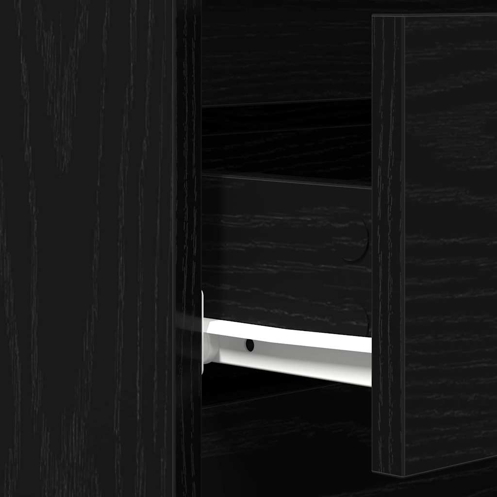 Dressoir met lade Zwart Eiken 60 x 35 x 70 cm Bewerkt hout is nu te koop bij PeponiXL, paradijselijk wonen!