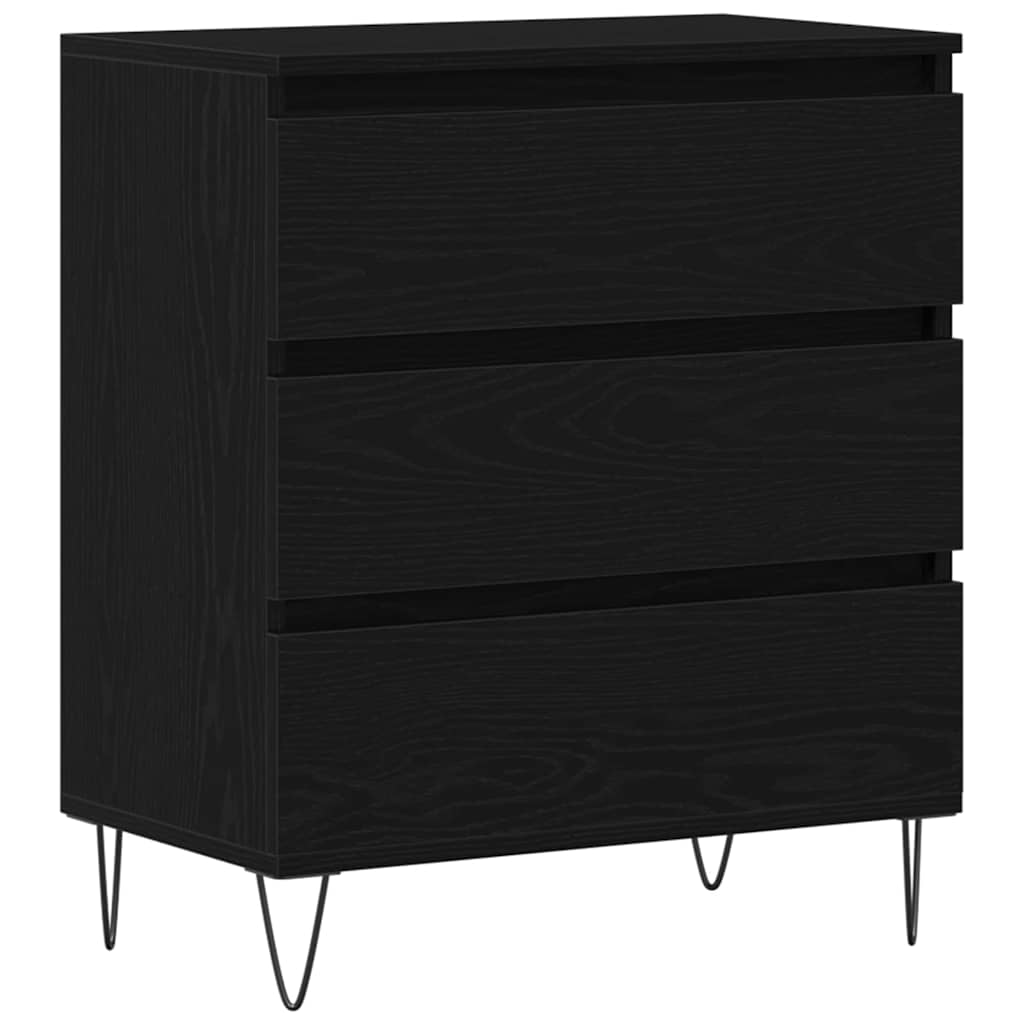 Dressoir met lade Zwart Eiken 60 x 35 x 70 cm Bewerkt hout is nu te koop bij PeponiXL, paradijselijk wonen!