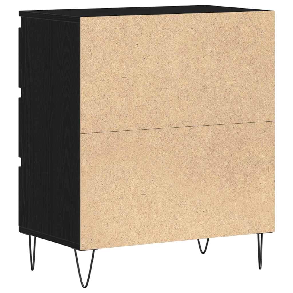 Dressoir met lade Zwart Eiken 60 x 35 x 70 cm Bewerkt hout is nu te koop bij PeponiXL, paradijselijk wonen!