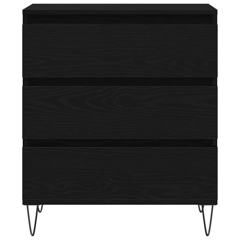 Dressoir met lade Zwart Eiken 60 x 35 x 70 cm Bewerkt hout is nu te koop bij PeponiXL, paradijselijk wonen!