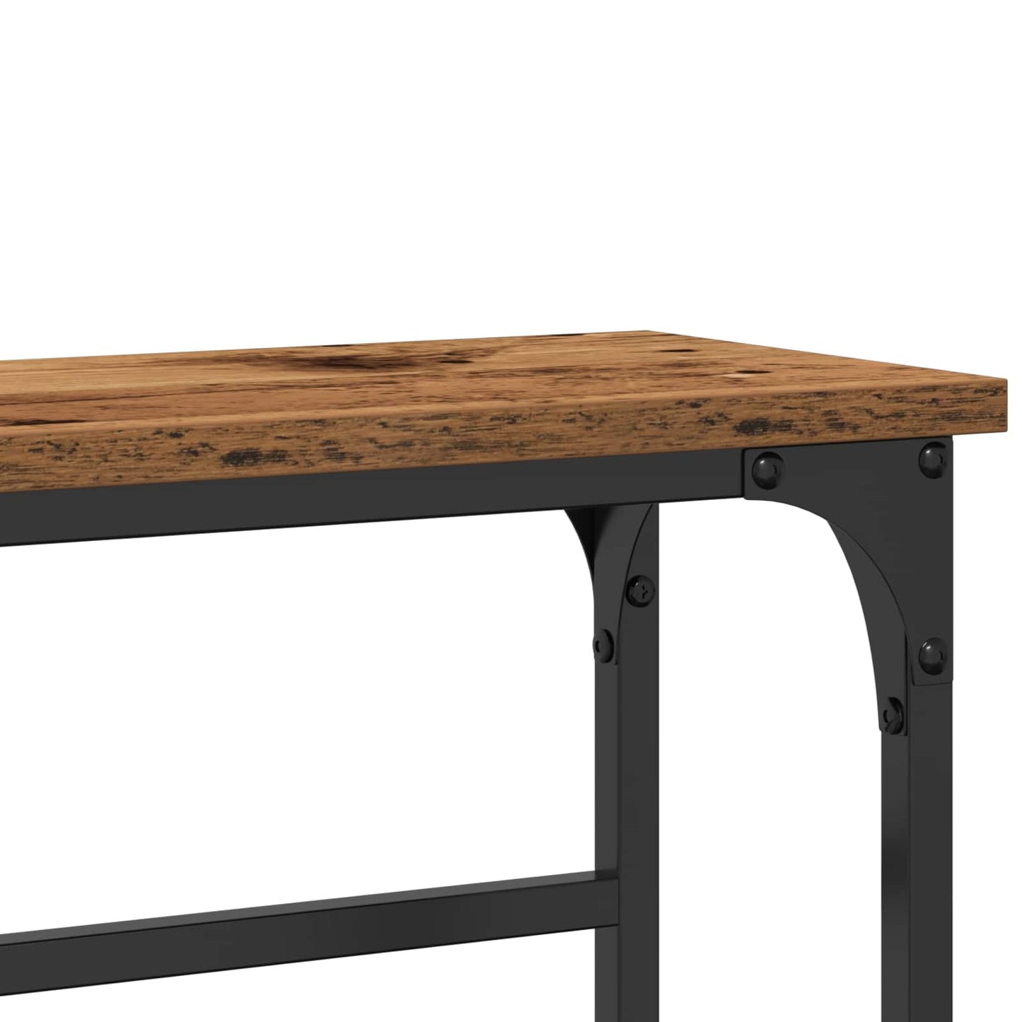 Wandtafel met plank Oudhout 75 x 19,5 x 75 cm Bewerkt hout is nu te koop bij PeponiXL, paradijselijk wonen!
