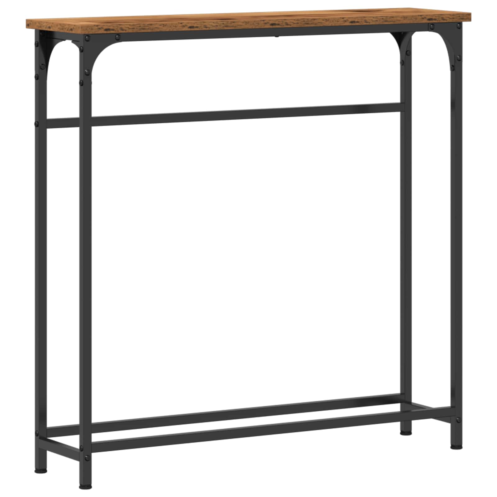 Wandtafel met plank Oudhout 75 x 19,5 x 75 cm Bewerkt hout is nu te koop bij PeponiXL, paradijselijk wonen!