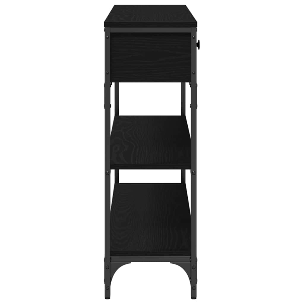 Wandtafel met lade Zwart Eiken 72.5 x 25 x 75 cm Bewerkt hout is nu te koop bij PeponiXL, paradijselijk wonen!