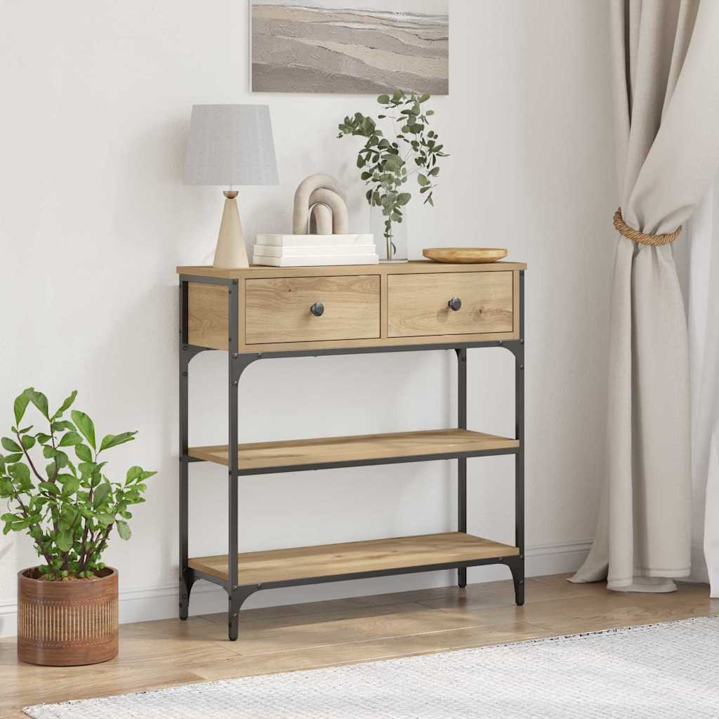 Wandtafel met lade Artisan Eiken 72.5 x 25 x 75 cm Bewerkt hout is nu te koop bij PeponiXL, paradijselijk wonen!