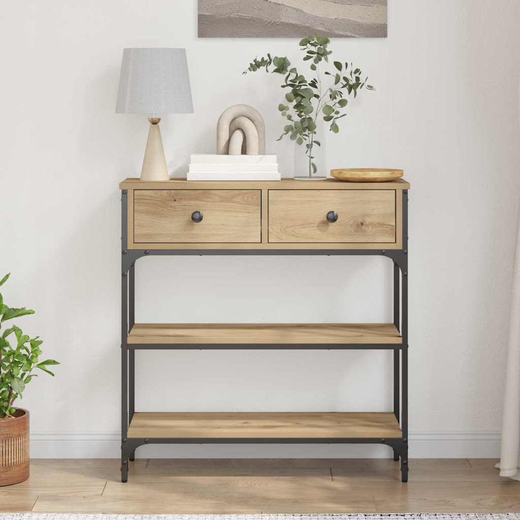 Wandtafel met lade Artisan Eiken 72.5 x 25 x 75 cm Bewerkt hout is nu te koop bij PeponiXL, paradijselijk wonen!