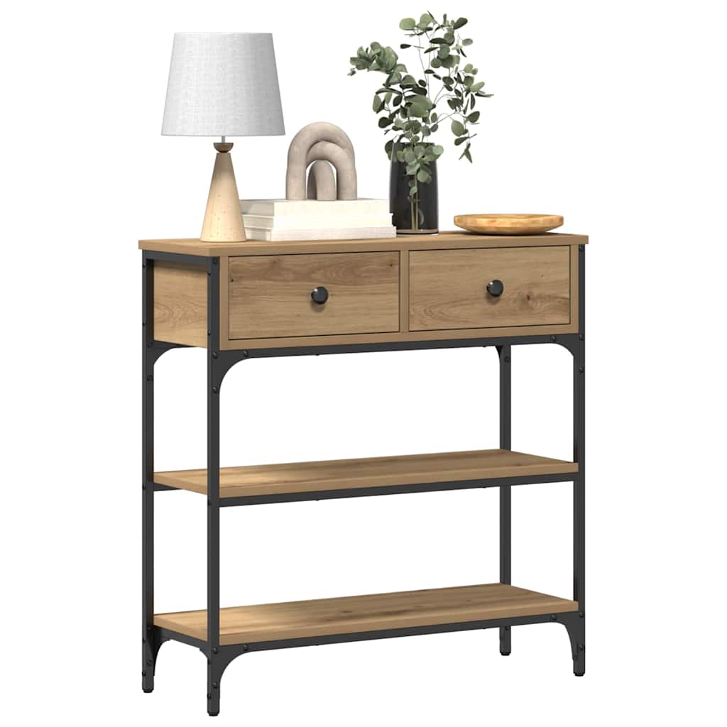 Wandtafel met lade Artisan Eiken 72.5 x 25 x 75 cm Bewerkt hout is nu te koop bij PeponiXL, paradijselijk wonen!