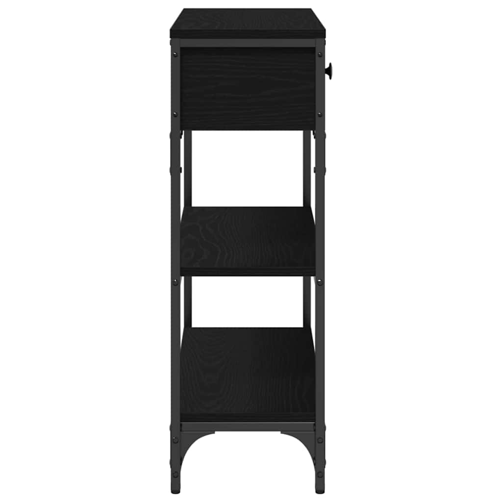 Wandtafel met lade Zwart Eiken 72.5 x 25 x 75 cm Bewerkt hout is nu te koop bij PeponiXL, paradijselijk wonen!