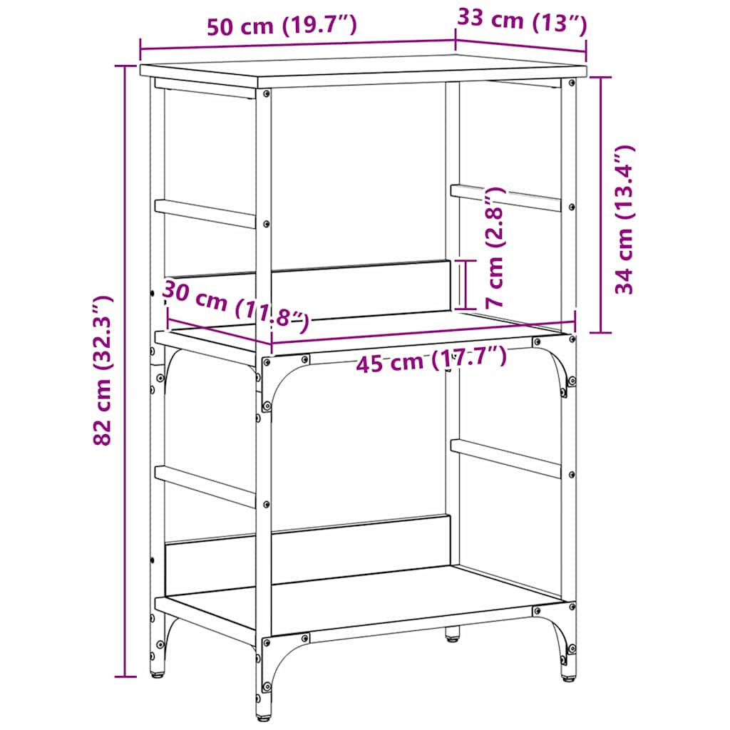 Boekenkast Zwart Eiken 50 x 33 x 82 cm Bewerkt hout is nu te koop bij PeponiXL, paradijselijk wonen!