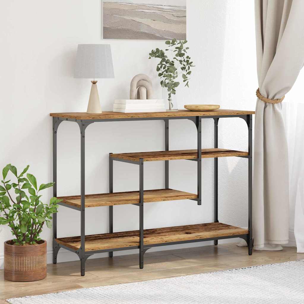Console Tafel Oud hout 100 x 35 x 75 cm Gelaagd hout en metaal is nu te koop bij PeponiXL, paradijselijk wonen!
